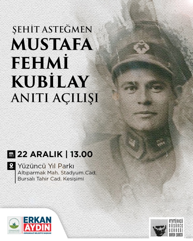 Devrim Şehidi Kubilay Osmangazi’de Anılacak