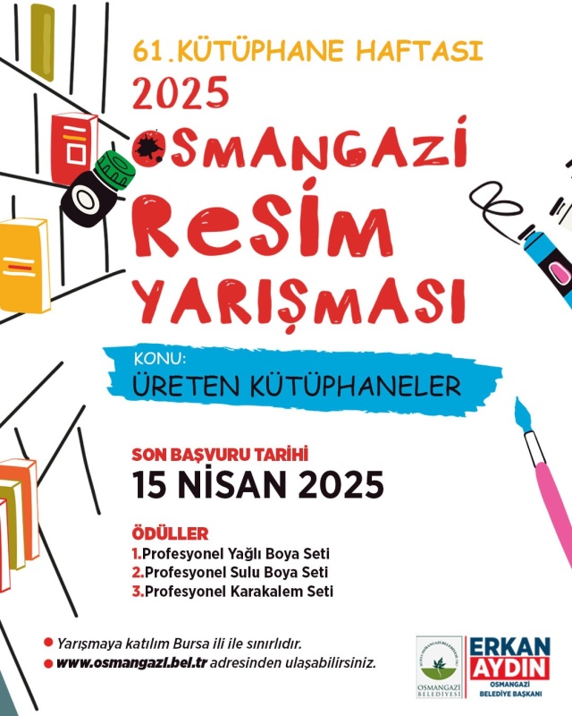 Osmangazi Belediyesi’nden ‘Üreten Kütüphaneler’ Konulu Resim Yarışması